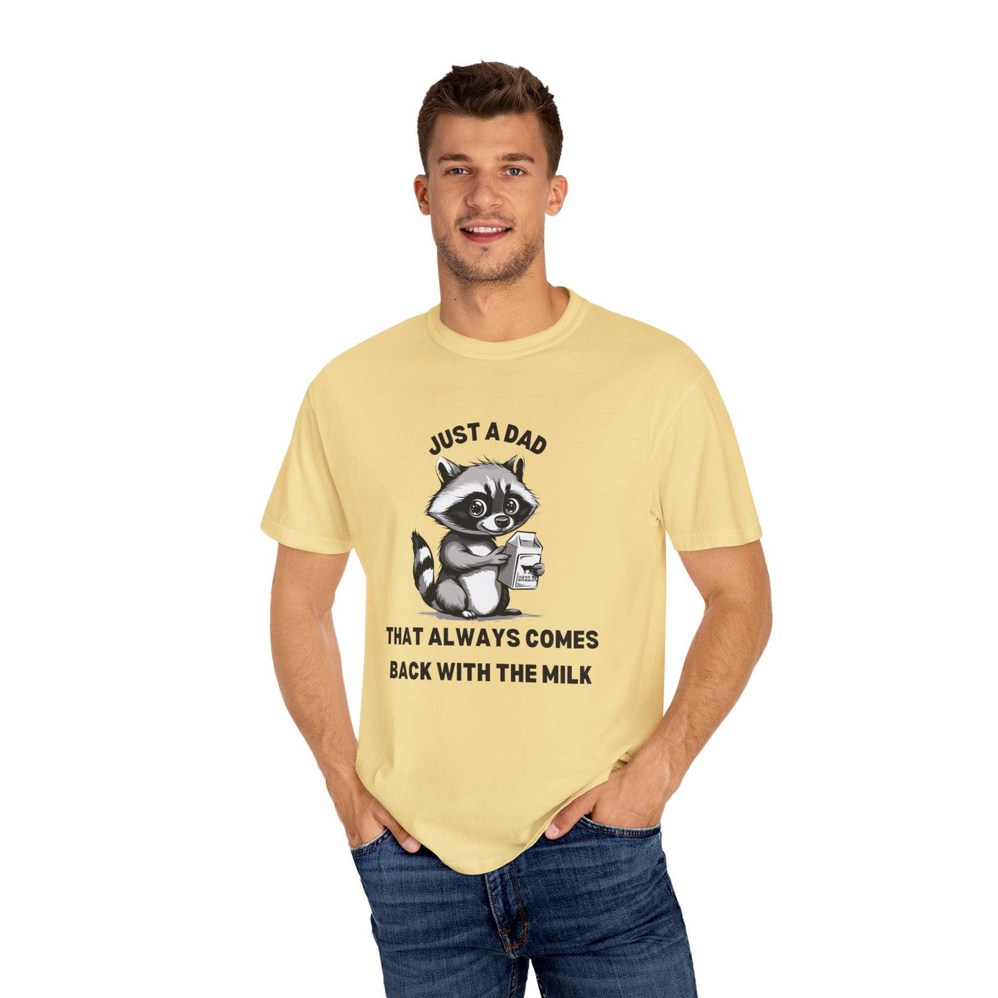 Raccoon Cartoon Tshirt | Milk Dad Comes Back Funny Shirt | Father's Day Shirt | Raccoon Milk Carton Father's Day Funny | Comfort Colors