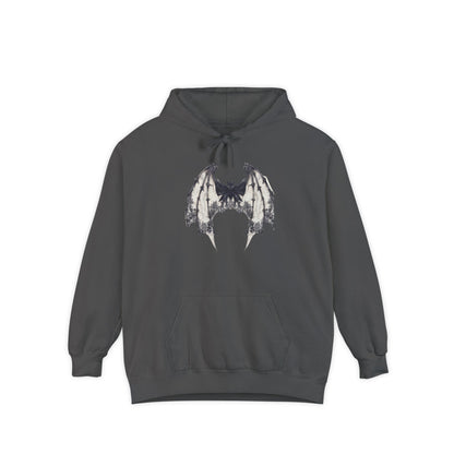 Halloween Bat Graphic Bow Coquette Hoodie | Halloween Hoodie | Spooky Season Hoodie | Fall Hoodie | Comfort Colors