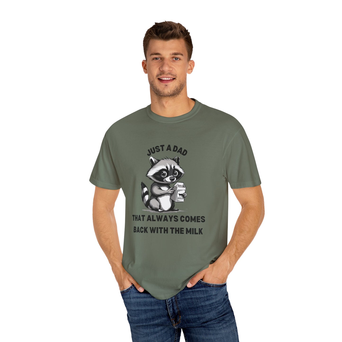 Raccoon Cartoon Tshirt | Milk Dad Comes Back Funny Shirt | Father's Day Shirt | Raccoon Milk Carton Father's Day Funny | Comfort Colors