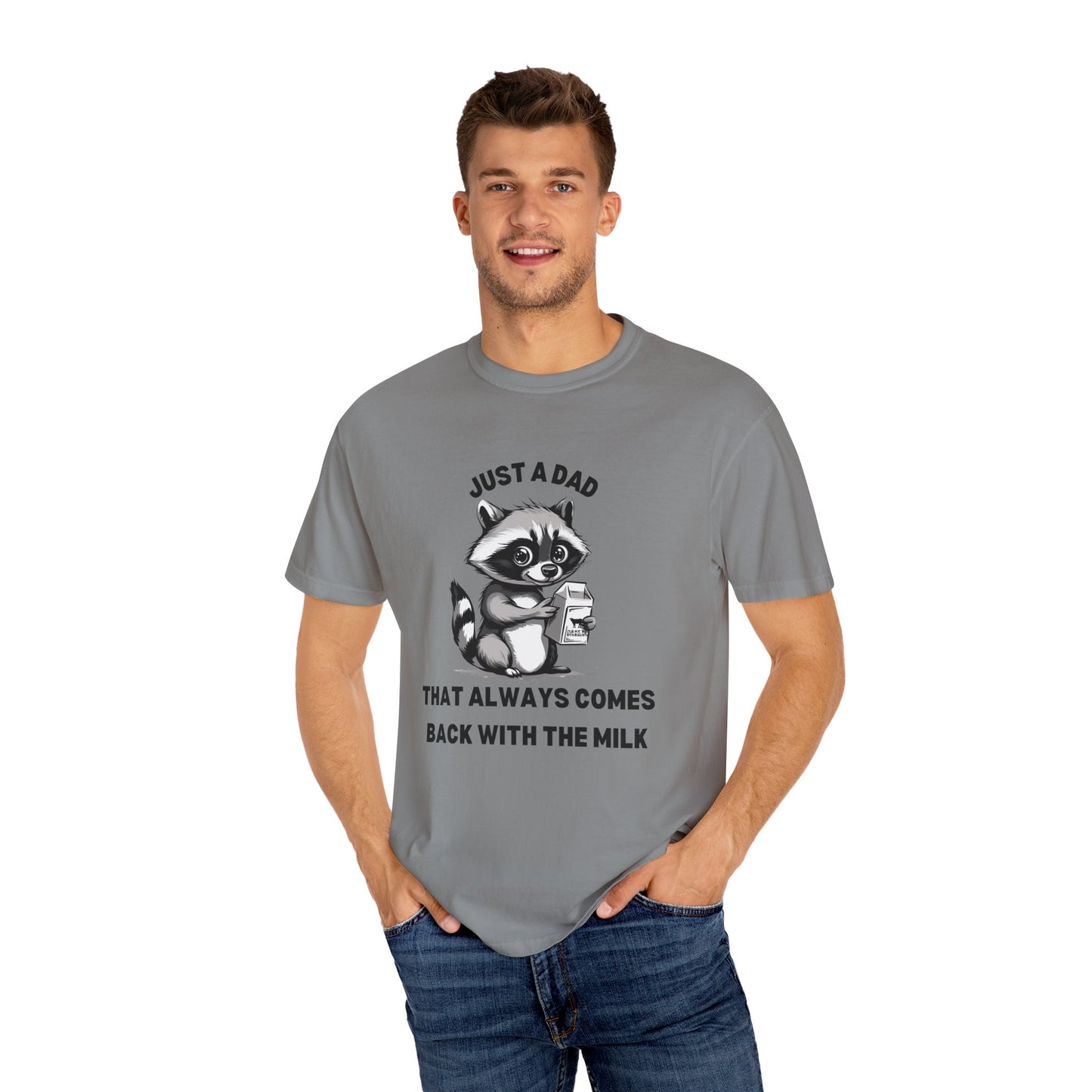 Raccoon Cartoon Tshirt | Milk Dad Comes Back Funny Shirt | Father's Day Shirt | Raccoon Milk Carton Father's Day Funny | Comfort Colors