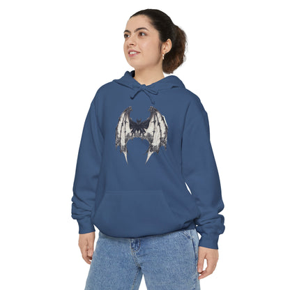 Halloween Bat Graphic Bow Coquette Hoodie | Halloween Hoodie | Spooky Season Hoodie | Fall Hoodie | Comfort Colors