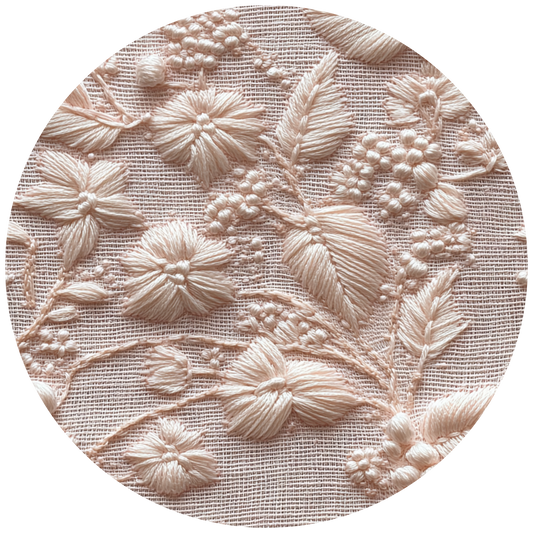 Light Blush Floral Embroidery