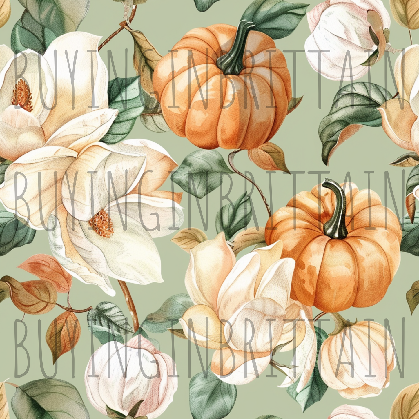 Sage Pumpkin Floral